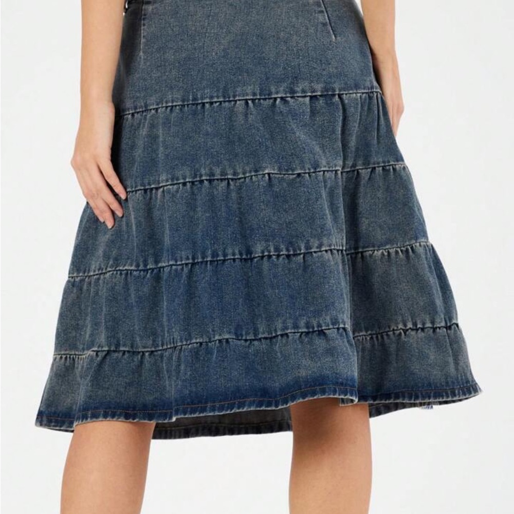 Metro Wear Tiered Denim Skirt